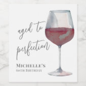 Wijn tot in de perfectie op de verjaardag etiket (Enkel label)