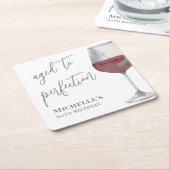 Wijn tot in de perfectie op de verjaardag kartonnen onderzetters (Schuin)