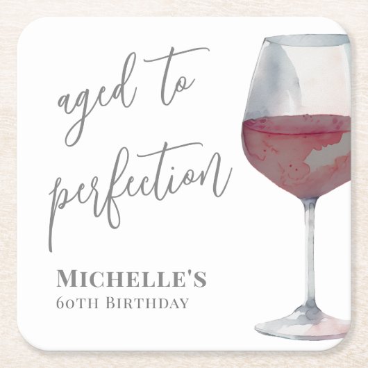 Wijn tot in de perfectie op de verjaardag kartonnen onderzetters (Voorkant)