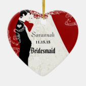 Wijn Trouwjurk Bruidsmeisje Kerst Ornament (Voorkant)