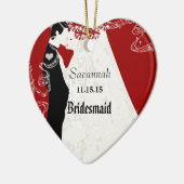 Wijn Trouwjurk Bruidsmeisje Kerst Ornament (Links)