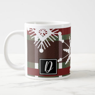 Wijn Trui Schotland Initial Sneeuwvlok Kerst  Grote Koffiekop