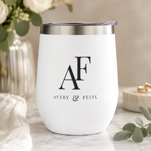 Wijn Tumbler Persoonlijk huwelijksmonogram cadea