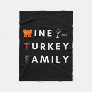 Wijn Turkije Familie Thanksgiving Diner Herfst Her Fleece Deken