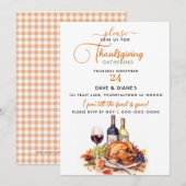 Wijn & Turkije Thanksgiving Gathering Kaart (Voorkant / Achterkant)