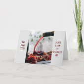 **WIJN, TWEE VAN ONS EN ENKELE MISTLETOE** KAART (Voorkant)