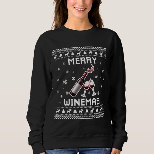 Wijn Ugly KerstSweater Trui (Voorkant)