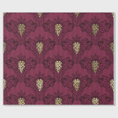  wijn uit Parijs, Bourgogne Red en goudgrunge Cadeaupapier (Vlak)