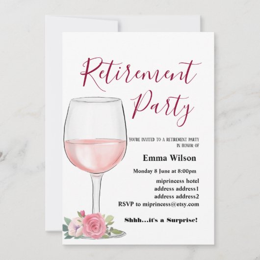 wijn, uitnodiging tot pensioen, voor vrouwen (Voorkant)