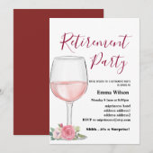 wijn, uitnodiging tot pensioen, voor vrouwen (Voorkant / Achterkant)