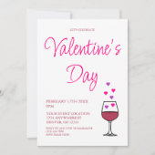 Wijn Valentijnsdag Feestje Kaart (Voorkant)