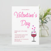 Wijn Valentijnsdag Feestje Kaart (Staand voorkant)