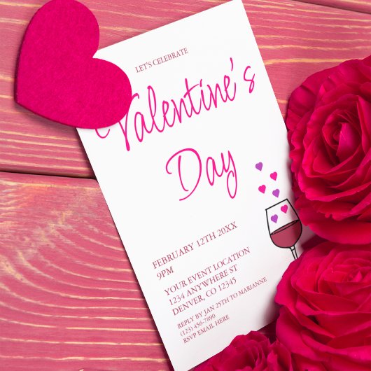 Wijn Valentijnsdag Feestje Kaart