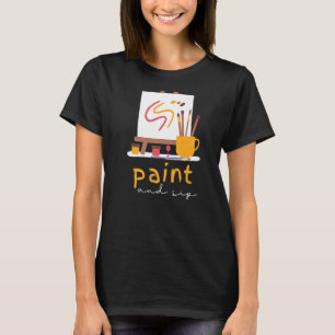 Wijn van de schilder en de Sip Drink regenboogverf T-shirt