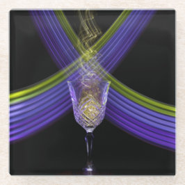 Wijn van de Tijd in Zwart Glazen Onderzetter