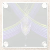 Wijn van de Tijd in Zwart Glazen Onderzetter (Achterkant)