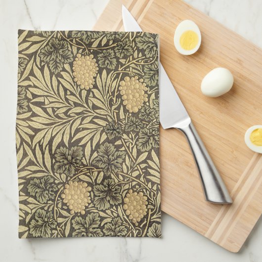 Wijn van William Morris,  textielpatronen Theedoek (Quarter Fold)