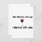 wijn verbetert met de leeftijd bedankkaart (Voorkant / Achterkant)
