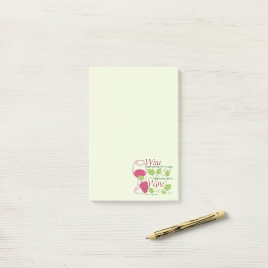 Wijn verbetert met leeftijd post-it® notes (Op bureau)