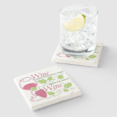 Wijn verbetert met leeftijd stenen onderzetter (Zijkant)