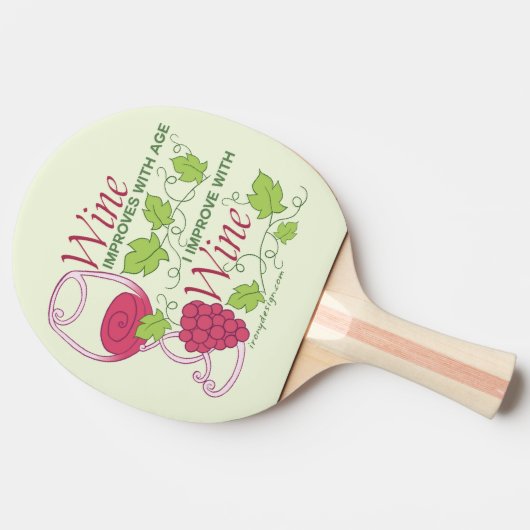 Wijn verbetert met leeftijd tafeltennisbatje (Zijkant)