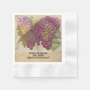 Wijn Verjaardag Aquarel Druiven Gerijpt Tot Perfec Servet