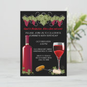 Wijn verjaardagsfeestje Volwassen leeftijd tot in Kaart (Staand voorkant)