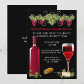 Wijn verjaardagsfeestje Volwassen leeftijd tot in Kaart (Voorkant / Achterkant)