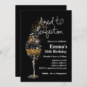 Wijn verjaardagsuitnodiging, Gerijpt tot perfectie Kaart (Voorkant / Achterkant)