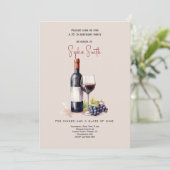 Wijn viering verjaardagsfeestje kaart (Staand voorkant)