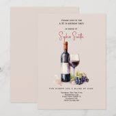 Wijn viering verjaardagsfeestje kaart (Voorkant / Achterkant)