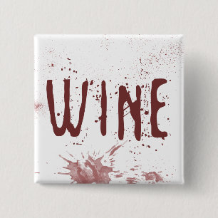 Wijn Vierkante Button 5,1 Cm
