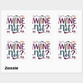 Wijn Vierkante Sticker (Vel)