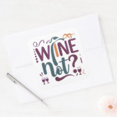 Wijn Vierkante Sticker (Envelop)