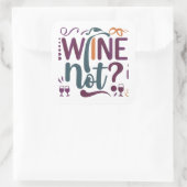 Wijn Vierkante Sticker (Tas)