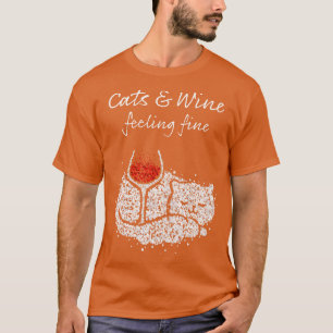 Wijn Vino Wijn Liefhebber Kat Eigenaar Kat Hangove T-shirt