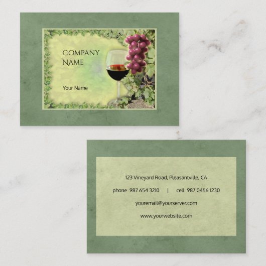 Wijn Visitekaartje (Voorkant / Achterkant)