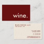 wijn. visitekaartje (Voorkant / Achterkant)