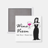Wijn Vixen "Goede wijn = Wicked Girl" Magneet (Voorkant / Achterkant)