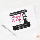 Wijn Vixen Wicked Rode Faux Wijn Label (Envelop)