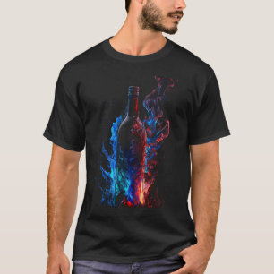 Wijn Vlammen Wijn Glas Druiven Retro Wijngaardier T-shirt