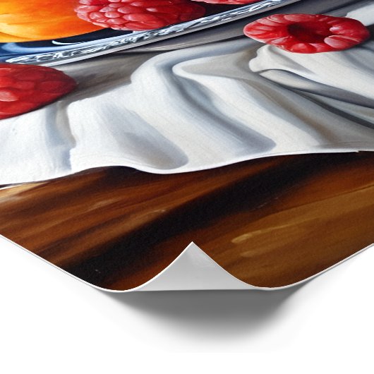 Wijn & Voedsel Spreid Printable Art Poster (Hoek)