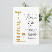 wijn, volwassen verjaardag, bruiloft, feest bedankkaart (Staand voorkant)