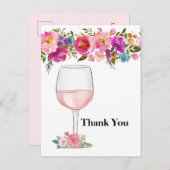 wijn, volwassen verjaardag, trouwen, bloemen bedan uitnodiging briefkaart (Voorkant / Achterkant)