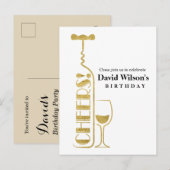 wijn, volwassen verjaardag, uitnodiging briefkaart (Voorkant / Achterkant)
