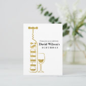 wijn, volwassen verjaardag, uitnodiging briefkaart (Staand voorkant)