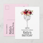 wijn, volwassen verjaardag, uitnodiging briefkaart (Voorkant / Achterkant)