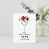 wijn, volwassen verjaardag, uitnodiging briefkaart (Staand voorkant)