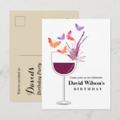 wijn, volwassen verjaardag, uitnodiging briefkaart (Voorkant / Achterkant)