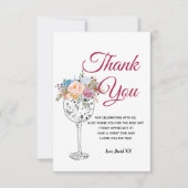 wijn , volwassene , dank je wel bedankkaart (Voorkant)